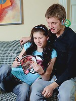 Awesome brunette teen gets her pussy humped and then creamed