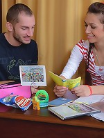 Hot babe gets a creampie instead of knowledge of History