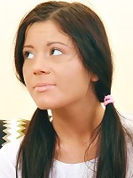 Brunette teen girl gets her tight asshole plugged