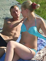 Very cute teen girl gets pussy slammed outside