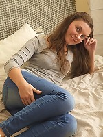 Cute teen babe gets her sweet pussy fucked from behind