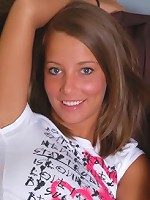 Caitlynn on the couch taking it all off!