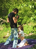 Hot picnic on the grass