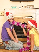 Sexy teen couple spends New Year\'s Eve together