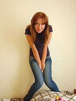 Lovely teen shows her very nice bum and erotic pussy