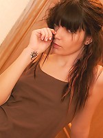 Innocent 18yo teen shows her pink shaved pussy