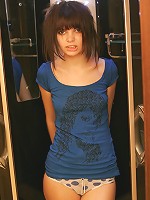 Cute brunette teen gets very wet and horny in shower