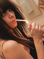18yo emo teen shows sexy smoking action up close