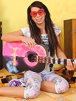 Wannabe teen rock star undressing on camera