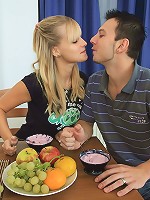 The newest addition to the menu is cum glazed teen tits. After an intense sucking and fucking session, this horny teen soon has her huge, all natural boobs covered with a messy load of cum.