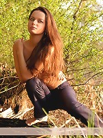 Zemani.com Hannusya - Very attractive young girl with long hair shows her perfect body near the lake.